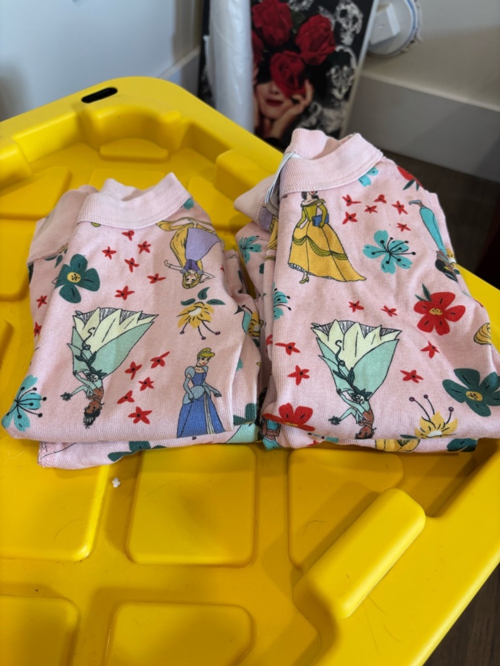 Hanna Andersson Pink Disney Princess Floral Print Pajama Set